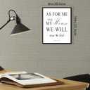 KUVIOKE Bible Inspirational Framed Wall Art Joshua 24:15 As for Me and My House We Will Serve The Lord Positive Rustic Prints Office Home Ready to Hang 8x10in (Black Framed)