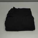 Women's Pullover Sweater Dress Long Lantern Sleeve Turtle Neck Cute Ribbed Knit Bodycon Mini Short Dress 2025 Fall (Medium, Black)