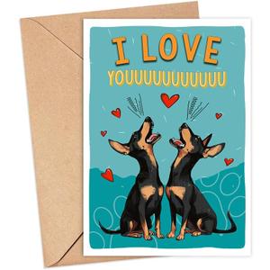 Doberman Pinscher Dog Card, Doberman Anniversary Card Funny, Dog Anniversary Card, For Husband, For Wife, Girlfriend, Boyfriend, Card For Dog Owners, Doberman Dog Lover Gifts, I Love Youuuu