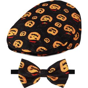 A&J DESIGN Baby Boy Driver Cap, Toddler 2pcs Newsboy Cap & Bow Tie 3 Months - 8 Years (Black)