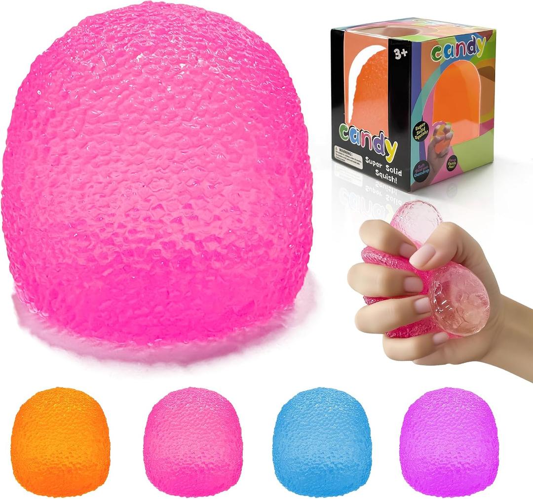 Squishy Fidget Toys Stress for Kids and Adults, Super Solid Squeeze Ball, Sensory for Stress Relief, Birthday, Easter Basket Stuffers and Party Favors(Pink), 2.2 inches
