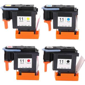 4 Pcs Printer Printhead, Magenta Black Cyan Yellow Print Replacement for Designjet 100 110 111 500 510 800 813 850