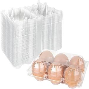 DIRBUY 100PCS Plastic Egg Cartons Bulk 2x3 Egg Holders Style Holds 6 Eggs  Half Dozen Storage Perfect for Family Pasture, Groceries Chicken Farm, Refrigerator Storage