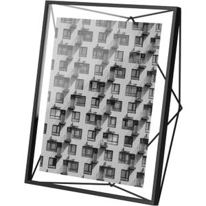 Umbra Prisma 8x10 Picture Frame, Floating Wall or Desk Photo Display for Pictures, Art, Illustrations, Graphic Text & More, Metal, Black