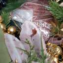 24 Inch Pre-Lit Christmas Wreath for Front DoorChristmas Door Wreath with LED Lights, Velvet Bow, Gold Balls and Berries, Lighted Christmas Wreath Winter Decorative for Window Hall Outdoor