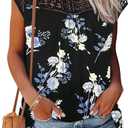 AUSELILY Women's Summer Tops Casual Short Cap Sleeve Crewneck Lace Trim Ladies T Shirts 2026 Trendy (M)