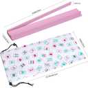 Mahjong Racks with Pushers, Pink Wooden American Mahjong Tile Pushers and Racks Set of 4, with White Printed Mahjong Racks Drawstring Bag, Mahjong Accessories (19.68 Inches), 19.68 inches x 2.55 inches x 1.06 inches