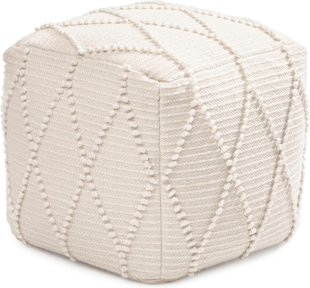 Anji Mountain 17" H x 19" W Handmade Pouf Ottoman for Living Room & Couch