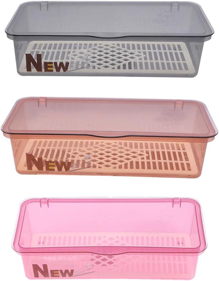 3pcs Plastic Cutlery Storage Boxes Utensil Organizer for Home Color Ideal for Chopsticks and Silverware Compact Kitchen Storage Solution