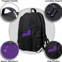 ANTERK Extra Large Backpack, Travel Laptop Backpack, Sturdy TSA Water Resistant 17.3 Inch Carry on Backpacks, Anti Theft Business Computer Backpacks Gifts for Men Women, Purple