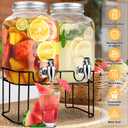 1 Gallon Glass Drink Dispensers For PartiesLemonade Beverage Dispenser With Stand And Spigot For BBQ, Picnic, Party,Laundry Detergent Dispenser