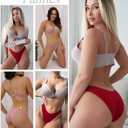 FINETOO 12 Pack Cotton Underwear for Women Cute Low Rise Bikini Panties High Cut Breathable Sexy Hipster Womens Cheeky (M)