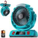 Camping LED Fan with Light, 40000mAh Rechargeable Battery Powered Outdoor Tent Fan with Light and Hook, 6 Speed, Personal USB Desk Fan for Camping, Fishing, Power Outage,Hurricane, Worksite