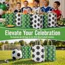 DOITOOL 24 Pcs Soccer Party Favor Bags, Soccer Gift Bags with Handles, Football Goodie Bags Paper Treat Candy Bags for Kids Adults Soccer Party Supplies, Sports Theme Decorations (2 Style)