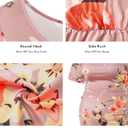 MUSIDORA Solid Color & Floral Side Ruch Maternity Dress/Short Sleeve Bodycon Dress Baby Shower Daily Wear (Pink, S)