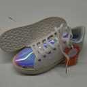 LUCKY STEP Glitter Sneakers Lace up | Fashion Sneakers | Sparkly Shoes for Women (9, White Hologram)