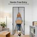 Sunolga 74 x 81 Inch Magnetic Screen Door, Fits Doors Size 72 x 80 Inch, Reinforced Polyester Screen Door Mesh with Full Frame Hook & Loop, Door Screen Magnetic Closure for Hands-Free