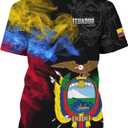DFZ Men's Ecuador Flag Novelty T-Shirt Summer Short Sleeve 3D Printed Casual Short Sleeves Top Unisex S