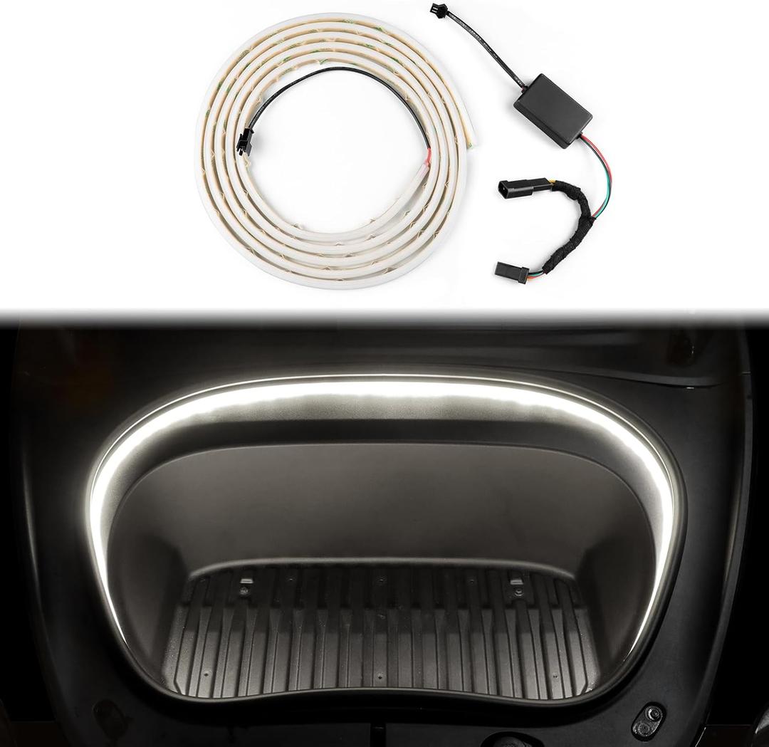 for Tesla Model 3 2024 Frunk LED Light Strip Front Trunk Light Bar Decoration Lights Accessories Waterproof DC 15V (White)