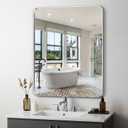 Delma Bathroom Vanity Mirror, Black Framed Bathroom Mirror for Over Sink, High-Definition Bathroom Mirror, Versatile Bathroom Vanity Mirror, Hangs Horizontally or Vertically(36x30, Silver)