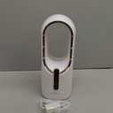 Desk Fan Bladeless, 11.8 Inch Office Fan Small, Quiet, 3 Speed Adjustment, Touch Control, Easy to Clean, Desk Fans Small Quiet, Ideal for Office, Living Room, Bedroom (White/Gold)