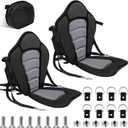 Lewtemi 2 Pack Kayak Seats with Back Support Adjustable Sit on Top Padded Boat Seat with Detachable Storage Bag and 8 Fixed D Ring and Screws