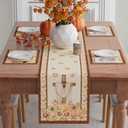 2 x XCHI Fall Cross Pumpkin Maple Leaves Table Runner Thanksgiving Table Decoration for Kitchen Dining Dinner Autumn Home Decor 13x60 Inch