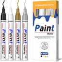 Paint Markers 4 Colors Oil Based Paint Pens  Gold, Silver, Black & White Permanent Paint Marker Set for Metal, Wood, Glass, Rock, Fabric  Waterproof Quick Dry, Easter Egg Decorating & DIY Crafts