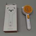 Pet Steam Brush for Dogs & Cats , Brushes for Indoor Cats with Release Button, Dual Speed Spray USB Rechargeable Grooming Supplies, Dog Brush for Shedding Suitable for All Long- and Short-haired Pets (Orange)