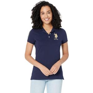 U.S. POLO ASSN. USPA Metallic Print Polo (Navy), Size Small
