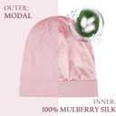 OLESILK Silk Baby Bonnet 6-12 Months: 100% Mulberry Silk & Modal, Anti-Frizz for Curly Hair, Adjustable Fit Growing Toddler (Pink)