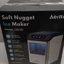 Aeitto Nugget Ice Maker 40Lbs/24H, Countertop Soft Chewable Ice Pebble Ice Machine, One-Click Operation, Auto Self-Cleaning Ice Makers with Scoop&Basket for Home, Office, Kitchen, Party (Grey)