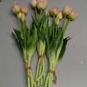 14pcs Fall Blue Tulips Artificial Flowers Real Touch Latex Fake Tulips Flower Soft Faux Tulip Bouquets Arrangements for Party Wedding Home Garden Outdoors Decor