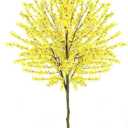 6Ft Tall Artificial Forsythia Tree, Fake Tree Faux Silk Plant with Plastic Nursery Pot, Artificial Plants for Home Office Indoor Decor(Yellow)