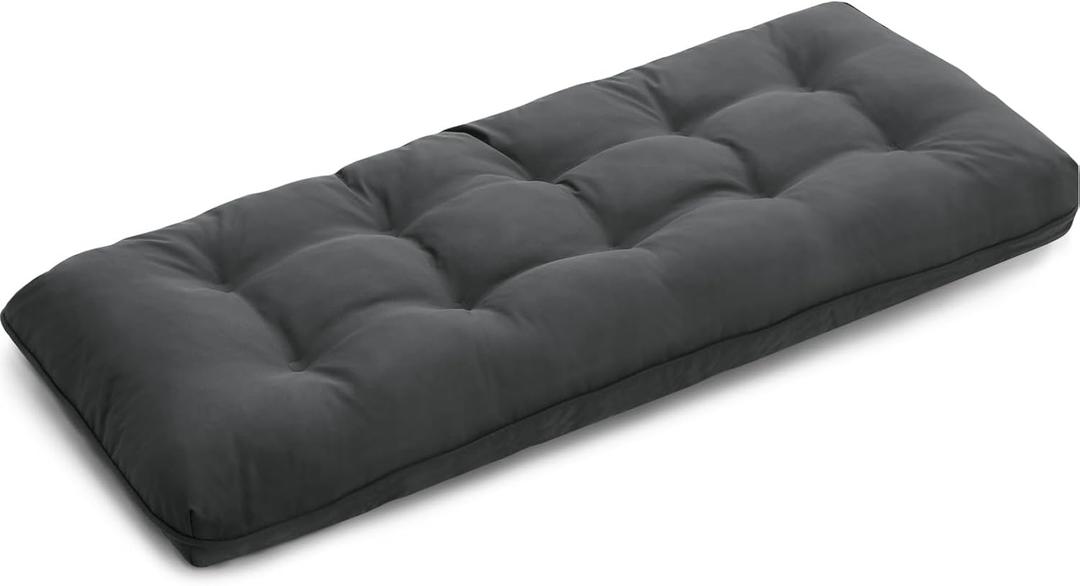 4" Thick Outdoor Bench Cushion 59x18x4 Inch, Waterproof Patio Furniture Cushions, Bench Seat Cushion for Porch Swing, Window, Indoor (Dark Gray)