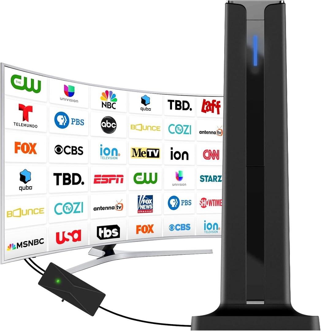 Digital TV Antenna for Smart TV Indoor,2026 TV Antenna with 3M Stick Base, 360&Long Range Reception HDTV Antenna for Local Channels, Easy Installation Antennas for TVs Without Cable (7.0 in)
