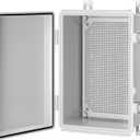 Gratury Junction Box, IP67 Waterproof Plastic Enclosure for Electrical Project, Hinged Grey Cover, Includes Mounting Plate and Wall Bracket (Grey Cover, 11.4"7.5"5.5")