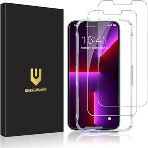 UNBREAKcable 2-Pack Screen Protector for iPhone 14 Plus/iPhone 13 Pro Max, Double Shatterproof Tempered Glass [Easy Installation] [9H Hardness] [99.99% HD Clear] [Case Friendly] for iPhone 6.7 inch