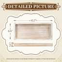 MAONAME Wash White Bathroom Vanity Tray, Rustic Long Narrow Tray, Rectangle Farmhouse Wood Trays, Countertop Organizer Trays for Candle, Perfume, 15.7" L x 6.8" W
