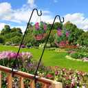 Juegoal 2 Pack Heavy Duty Deck Hook with 2 Inch Non Slip Clamp, 25 or 36 Inch Extended Reach Deck Hook, Adjustable Rail Pole Plant Bracket for Hanging Bird Feeder, Suet Baskets, Lanterns, Wind Chimes
