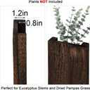 Wood Wall Planter Set of 2, Wooden Wall-Mounted Vase with Shelf for Plants & Candles, Farmhouse Hanging Wall Decor for Living Room, Bedroom, Bathroom, Entryway, Narrow Spaces, 13.8" x 5"