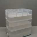 3-Tier Stackable Toy Storage Box with Lid Dividers, Kid Toy Blocks Organizer Container Removable Tray, Plastic Toy Chest Organizer for Baby Nursery Playroom - Toy Blocks Not Included