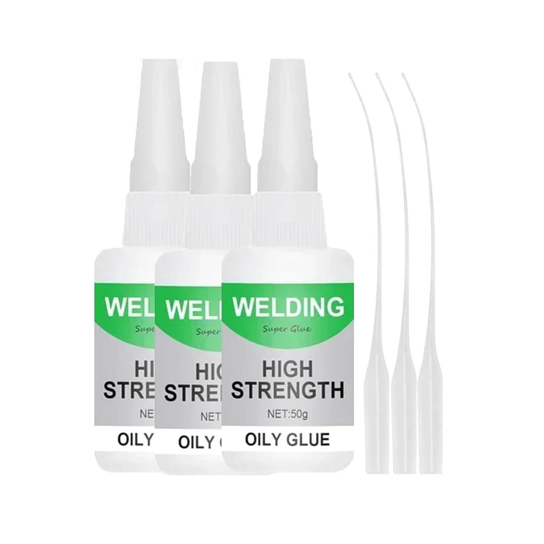 150ml Wood & Parquet Adhesive, Welding High-Strength Oily Glue, Universal Super Glue Gel, Instant Bonding, Strong Adhesion, Repairs Last Long Time for Metal, Wood, Ceramics, Leather, Glass (50g/3PCS)