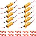 AUXLIGHT 10Pcs Quality 50W 6ohm Load Resistors - Fix LED Bulb Hyper Flash/Error Code, Turn Signal Fast Blinker (Resistors get very hot during working)