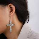 Sacina Gothic Cross Earrings, Zinc Alloy Cross Dangle Earrings, Goth Jewelry Gift for Women
