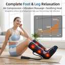MEKZU Air Compression Leg Massager with Heat, 6 Massage Modes, 3 Vibration Settings, Foot Massager Boots for Circulation and Pain Relief Circulation and Daily Relaxation for Seniors and Adults