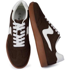 Sneakers for Women Business Casual Tennis Shoes Comfortable Lace up Slip on Women's Fashion Sneakers (8.5, Chocolate)