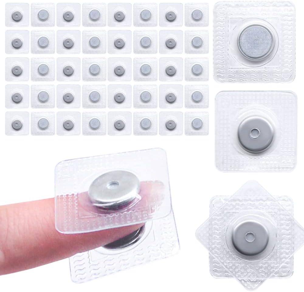 SEMINI Hidden Sew Magnetic Snap Invisible Hidden Sew in PVC Hidden Purse Closure for Fastener Handbag Cloth Clasp DIY Craft Sewing Tools (A056 13mm)