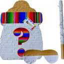 APINATA4U Gender Reveal Pinata Kit (17.5x13.5x3.5 Inch) - Baby Bottle Shape for Fiesta Theme - Complete with Stick and Mask - Cinco de Mayo Celebration Fun!