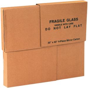 Aviditi 30404PCMCMS Mirror Moving Boxes, 4 Piece Box, 30" x 40" x 3 1/2" 1 Piece of 30" x 40", 4/Bundle, 40" Width, Kraft (1 Set of 4 Pieces)